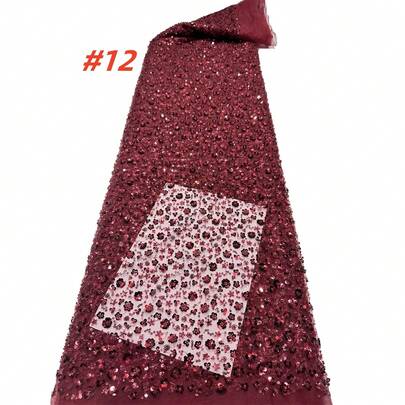 African Lace Fabric 2026 Sequins Beaded Embroidery Groom Nigerian Bridal High Quality French Tulle Lace Fabric For Wedding Dress Sewing