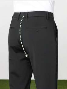 Elastic Casual Pants Men Straight Leg Business Slim Fit Trousers, Suitable For Work, Business Travel, Wedding - 黑色 - 查看 3