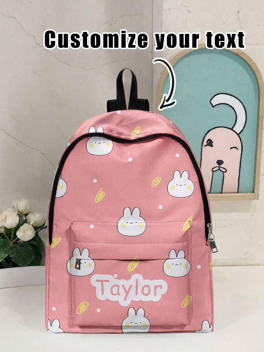 1pc, Customized Name Backpack, Can Be Customized According To Your Unique Design, Perfect For Children, Print Your Own Name Or Print Your Sister's And Classmates' Names As A Gift To Give To Others - Multicolor - View 1
