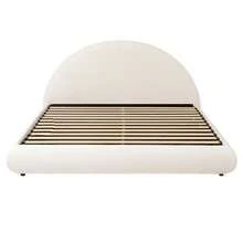 Upholstered Bed, Double Bed, 180 X 200 Cm, Hydraulic Adjustable Bed, Slatted Base, Headboard And Large Storage Space, White Boucle Upholstered Headboard - White - View 12