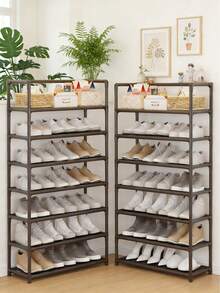 1pc 3-5 Tier Multi-Functional Storage Rack, Home Living Room Bedroom Dorm Easy Assembly Shoe Rack High Capacity, Reinforced Thick Pipe Load Bearing, Can Be Used As Miscellaneous Storage Rack / Organizer, Space Saving Dust-Proof Applicable For Multiple Scenarios - Multicolor - View 8