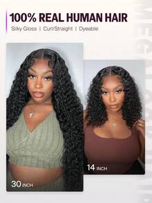 MEGALOOK 6"X5" Lace Curly 100% Human Hair 30" Pre-Bleached Invisible Knot Natural Black Curly Wig 180% Density Transparent 6"X5" Pre-Plucked Lace Closure Wig No Glue Needed Beginner Friendly Easy To Wear Minimal Shedding 100% Virgin Hair Wig - SNatural - View 6