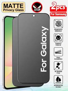 ZYONS 2片装磨砂AG防窥屏保护膜，兼容三星Galaxy系列，防眩光、防偷窥、防间谍，游戏好伴侣，易于安装，全覆盖防摔，屏幕保护膜，触感顺滑，防指纹，兼容手机壳，生日/送给家人朋友的礼物，钢化玻璃，防偷窥，手机屏幕保护膜，手机配件，防水防震防摔防刮 - 黑色 - 查看 41