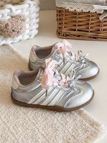 2026年春季新款女童芭蕾舞鞋，蝴蝶结解构设计，时尚运动鞋，适合大龄儿童 - 粉色 - 查看 1