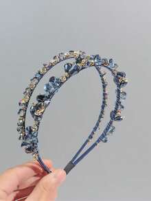 1 chiếc băng đô pha lê hai lớp, phụ kiện đội đầu sang trọng phù hợp cho sinh nhật, biểu diễn, dẫn chương trình, phụ kiện sân khấu. - Nhiều màu - Xem 7