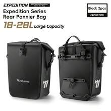 WEST BIKING 1件装自行车长途旅行包 12/20L-18/28L 大容量双层PVC防水耐磨支撑可折叠公路车山地车包 配有可拆卸加长肩带 - 多色 - 查看 14