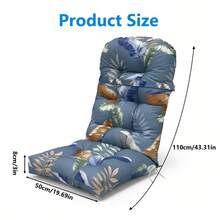 High-Back Chair Cushions, Waterproof And Colorfast, Rocking Chair Cushions For Indoor And Outdoor Use, Adirondack Chair Cushions, Garden Chair Cushions, Upholstered Cushions, High-Back Seat Cushions - 藍色樹葉 - 查看 4
