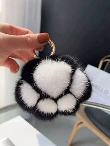 1pc Cat Paw Pendant Bag Charm, Cute Mini Paw Keychain Accessory, Birthday Gift - Multicolor - View 4