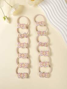 12 piezas de Scrunchies de pelo con lazo y estampado a cuadros, lazos de pelo de alta elasticidad sin daños, accesorios de pelo coloridos para uso diario de niñas - Multicolor - Ver 3