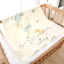 1件卡通印花可爱婴儿毯，可作襁褓毯、午睡毯，柔软保暖毛绒毯 - 彩色 - 查看 8