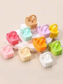 迷你复活节篮子家居装饰，艺术迷你篮子收藏品，树脂装饰配件，窗饰雕塑，适用于复活节、生日、复活节礼物、复活节彩蛋寻宝派对、复活节装饰、复活节彩蛋装饰、复活节派对礼品、篮子填充物和装饰、农场和其他场合 - 彩色 - 查看 2