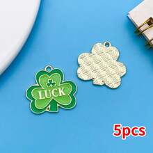 5个幸运小妖精吊坠 | 珐琅绿色锌合金圣帕特里克节首饰DIY套装，可用于手链和项链 - 彩色 - 查看 14