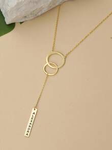 Pave Name Lariat Necklace: Sterling Silver Vertical Necklace, Y-Shaped Chain, Zirconia Lettering, Personalized Custom Jewelry Necklace. - Double-loop Style - View 6