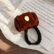 1个高弹力双用途发圈，天鹅绒发绳，可提升高马尾造型，不伤发，优雅发饰 - 彩色 - 查看 9