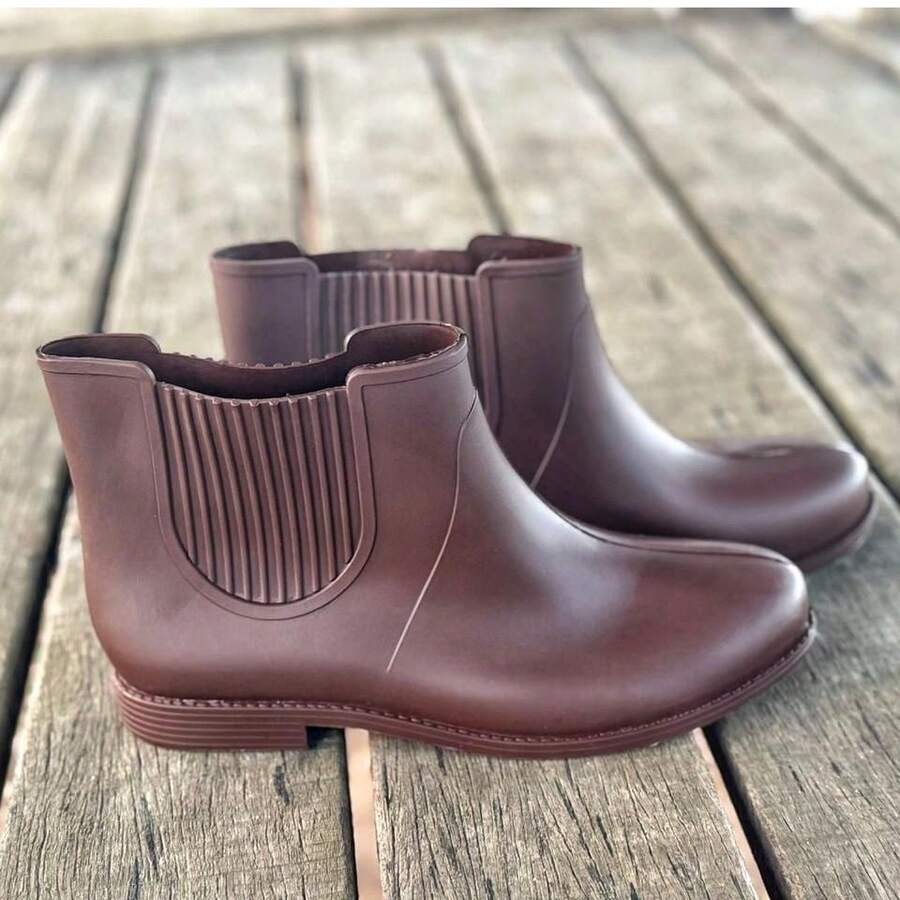 Women's Waterproof Rain Boots, New Release 2026, PVC, Sports, No Outdoor Boots - Rỉ Nâu - Xem 1