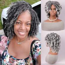 [ Afro Curly Wig] Natural Synthetic Afro Curly Dreadlock Wig - Short Twist Faux Locs, Breathable Layered Braids, Bob Style In Black, Brown, Blonde - Daily Cosplay Replacement Wig - Multicolor - View 11