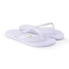 Women's Flip-Flops, Simple, Basic, Traditional, Women's Sandals, Casual, Lightweight, Comfortable, Inexpensive, For Everyday Use, At Home, Beach, Bathing, Basic, Rubber, PVC, And Flexible, Non-Slip, Waterproof, Water-Resistant Sole, Soft Sole, Practical, Inexpensive, Cost-Effective, Summer Promotion, Pool, Travel, Vacation/Summer, White, Black, Beige With Pink, Thin Straps, Light - 8.05-CH 白色帶蝴蝶結 - 查看 3