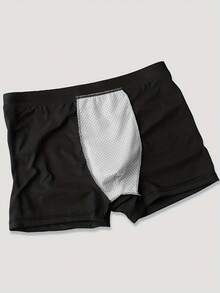 Men's Black "Love Wife" Letter Print Boxer Briefs, Comfortable Everyday Underwear - Black - View 3