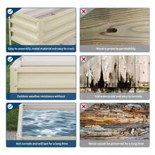 Raised Garden Bed with Legs, 50*17*32 in Large Elevated Planter Box for Outdoor Vegetables, Flowers & Herbs, Sturdy Metal Raised Beds for Backyard, Patio, Balcony, Beige - Beige - Ver 5