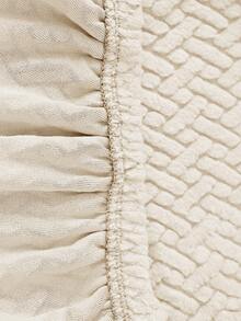 1pc Solid Color Jacquard Striped Bench Cover With Cord, High Elastic Dust-Proof Decorative Bench Slipcover, Suitable For Bedroom, Living Room, Study, Dining Room, Daily Use - Multicolor - View 6