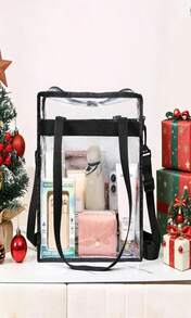 BAGAIL Clear Bags 12x6x12 Stadium Approved Clear Tote Bag With Zipper Closure Crossbody Shoulder Bag With Adjustable Strap - ColorA - 查看 2