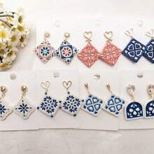 Bohemian Style Ceramic Tile Shaped Polymer Clay Cutting Tool Set, DIY Tools For Handmade Moroccan Style Earrings And Jewelry Pendants - Th20 - View 7