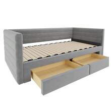 Sofa Bed Frame - Grey + Upholstered + 90cm*190cm-1 - View 8