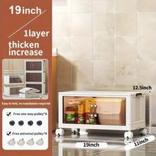 28inch 600Qt Stackable Storage Bins With Lid, Extra Large Closet Organizer Collapsible Drawer Boxes With Wheels, Folding Plastic Cabinet Containers For Home Kitchen Room Organization, 1/2/3/4/5Pack - 白色 - 查看 26