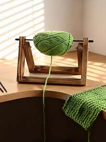 Soporte de madera para hilos, soporte de carrete de hilo minimalista de escritorio, enrollador de hilo de madera giratorio, accesorio perfecto para hilar, adecuado para tejer, bordar, manualidades de costura - Multicolor - Ver 5
