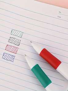 1-36pcs Customizable 3-Color Ballpoint Pen, Multi-Color Pen, 3-In-1 4-Color Retractable Ballpoint Pen, Suitable For Office, Stationery, Students, Student Gifts, Children Back To School Gifts, Party Favors - 3-color Ballpoint Pen - View 6
