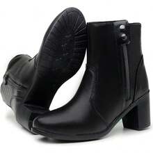 Women's Ankle Boot With Chunky Heel, Soft, Comfortable, Winter New Arrival - 黑色 - 查看 5