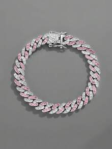 Fashionable Hiphop Multi-Color Cuban Link Chain Necklace, Essential For Women's Daily, Party, Commuting Outfits, Versatile And Elegant - Affordable Luxury and Exquisite Clavicle Necklace - View 12