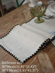 黑白对比色时尚桌旗，适用于家庭和餐厅桌面装饰、秋季装饰、秋季装饰、房间装饰 - 彩色 - 查看 9