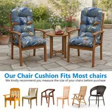 High-Back Chair Cushions, Waterproof And Colorfast, Rocking Chair Cushions For Indoor And Outdoor Use, Adirondack Chair Cushions, Garden Chair Cushions, Upholstered Cushions, High-Back Seat Cushions - 藍色樹葉 - 查看 5