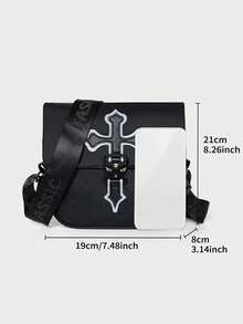 Men's Messenger Bag, Large Capacity Lightweight Casual Crossbody Bag With Reflective Stripe, Shoulder Sling Bag, Popular Flap Small Square Bag, Suitable For Daily Commute And School - Multicolor - View 2