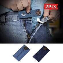2/4Pcs Pants Extender Buttons, Jeans Waist Extender, Pants Hooks With Long Buttons, Elastic Adjustable Waist Buttons, Belt Extender Buckles, Quilting Supplies - Multicolor - View 14
