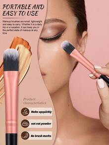 开斋节16件套完整化妆刷套装，包含14支柔软化妆刷——如透明散粉刷、腮红刷、轮廓刷、高光刷、粉底刷、鼻影刷、眼影刷、眉刷、唇刷和细节刷——以及2个美妆蛋；非常适合初学者、专业化妆师和新手美妆练习场景。 - 彩色 - 查看 3