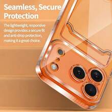 1pc Transparent Card Holder Case With Card Slots, Full Body Protective TPU Phone Case Compatible With Apple 17 Pro/17 Pro Max/ Air/17/16 Pro/16 Pro Max/16 Plus/16/16E And Galaxy S26 Ultra/S26 Plus/S26/S26 Edge/S25 Ultra/S25 Plus/S25/S25 Edge/S25 FE/A57/A37 A17/A07/A56/A36/A26/A55/A35/A25/A15 - Clear - View 8