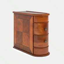 Tribesigns Solid Wood Side Table, Bedside Table With 2 Drawers, No Assembly Required, Vintage Slim Narrow Coffee Desk For Living Room Bedroom Couch Office, Brown Furniture - màu nâu - Xem 11