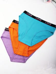 6 Pieces Women's Lingerie Underwear, Lettered Belt, Multiple Colors, Soft And Comfortable, Suitable For Everyday Wear, Plus Size For Summer - Multicolor - View 5