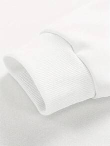 Men's Casual Thinking Tom Letter Print Round Neck Long Sleeve Sweatshirt, Spring/Autumn - White - View 6