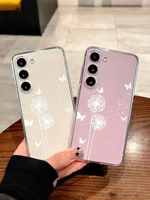 蝴蝶蒲公英彩绘透明极简创意防震手机壳，兼容 17/17Pro/17ProMax、16/11/16Pro/16Plus/16ProMax/16E/15ProMax/13/14/12/XS/XR/7G/8P、Galaxy S25/S25Plus/S25 Ultra/A16/A36/A26/A56/A50/A12/A32 - 彩色 - 查看 7