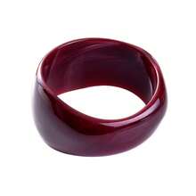 Vòng tay acrylic bất đối xứng hình học phong cách retro màu đỏ dành cho nữ, phù hợp cho các bữa tiệc, sự kiện và đeo hàng ngày. - Dòng sản phẩm màu đỏ - Xem 21