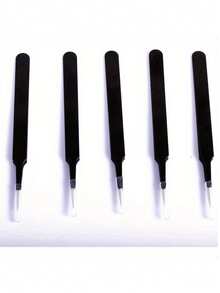 1 PC Precision Black Tweezers - Straight Tweezers Stainless Steel Tools - Multicolor - View 7