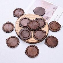 10pcs Round Wooden Pendant Trays, Embedded Frame, Suitable For DIY Crafts, Photo Pendant Necklace Jewelry Making, Transparent Dome, Easy Assembly, Multi-Functional Design - Round - View 7