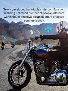 2pcs D3X Motorcycle Bluetooth Helmet Intercom, 1000mAh Large Capacity Battery, Auto Answer Calls, 600m Intercom Range, Charger Not Included - D3X - View 9