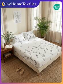 Bộ ga trải giường in họa tiết 2/3 món (1 ga trải giường + 1/2 vỏ gối, không kèm ruột gối), chất liệu bảo vệ nệm thân thiện với da và thoải mái, vỏ nệm in họa tiết, mềm mại, thoáng khí, nhiều kích cỡ, phù hợp với giường đơn/đôi/nữ hoàng/vua, có thể giặt máy, trang trí nhà cửa, trang trí phòng ngủ. - Nhiều màu - Xem 10