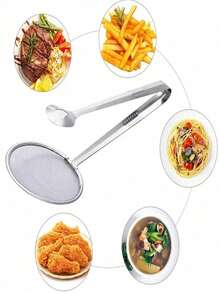 Meatball Maker, Stainless Steel Mold, Cooking Tongs, Pastry Spoon - Multicolor - View 8