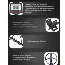 Set profesional de detector de metales ajustable, detector de metales con bobina doble D resistente al agua, gran pantalla LCD retroiluminada, buscador de oro de alta precisión para aventuras al aire libre en la playa, chip avanzado: 5 modos mejorados que incluyen localización precisa, todos los metales, disco, memoria y joyas, poste ajustable, 3 modos de sonido de frecuencia. - Negro - Ver 11
