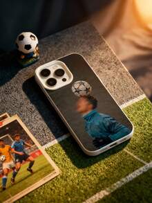 1 Piece Soft TPU Phone Case With Soccer Ball Design, Compatible With IPhone 17/16 Pro Max/15 Plus/14 Pro, Protective Cover With CR Training Print, Shockproof, With Precise Cutouts - 貝斯 - 查看 2